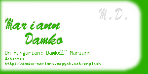 mariann damko business card